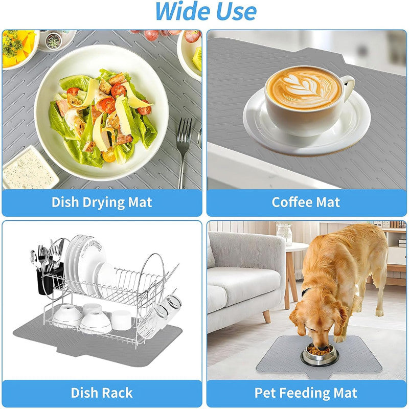Silicone Dish Drying Mat for Kitchen Counter ( 𝐇𝐢𝐠𝐡 𝐐𝐮𝐚𝐥𝐢𝐭𝐲 𝐍𝐨𝐭 𝐋𝐢𝐤𝐞 𝐂𝐡𝐞𝐚𝐩 𝐎𝐧𝐞𝐬 )
