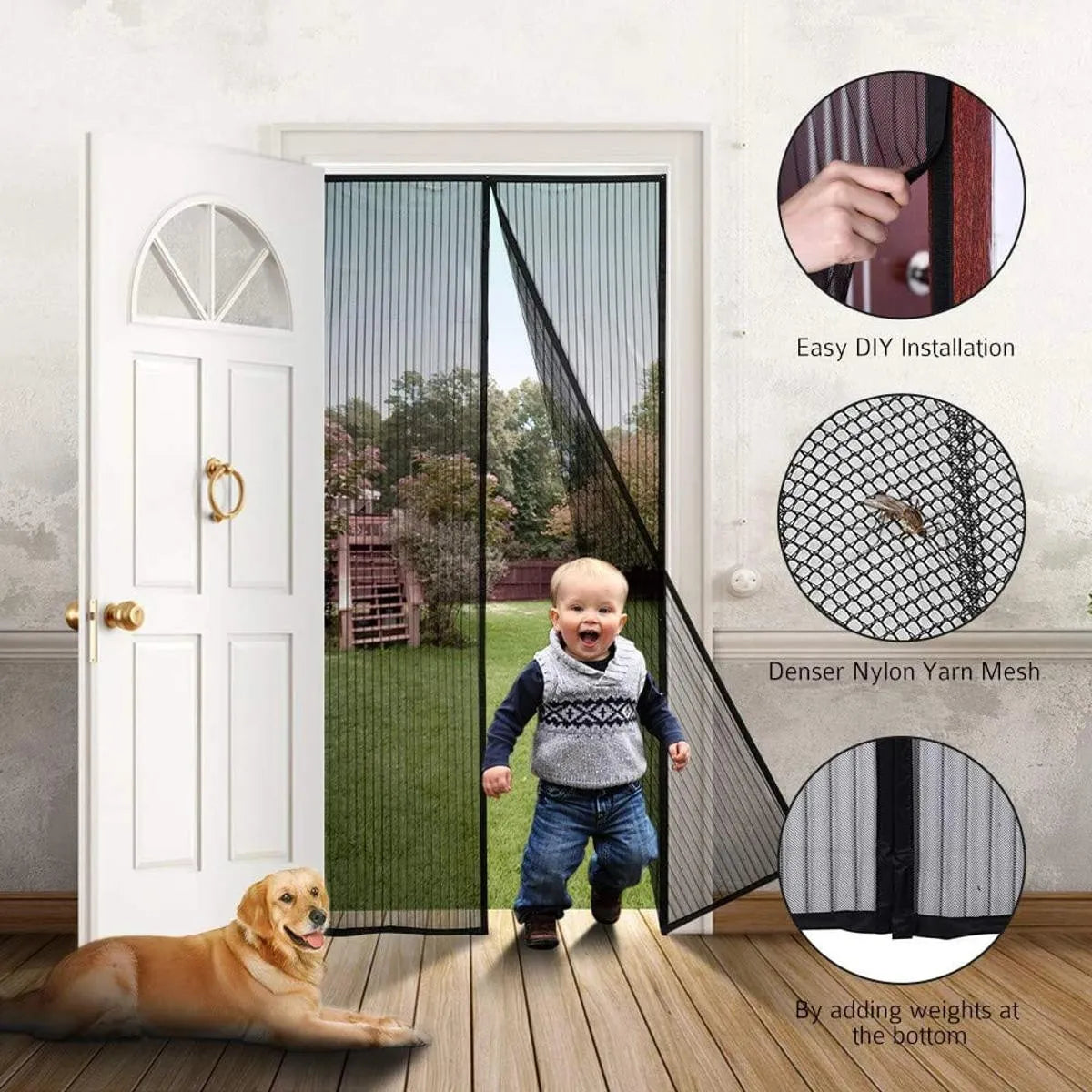 Premium Magnetic Mesh Mosquito Curtain – (High Quality )
