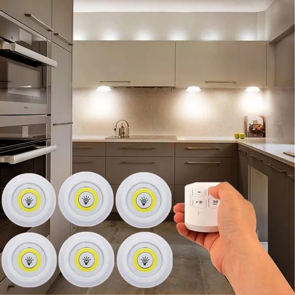 Pack of 3 Wireless LED Night Lights with Remote Control