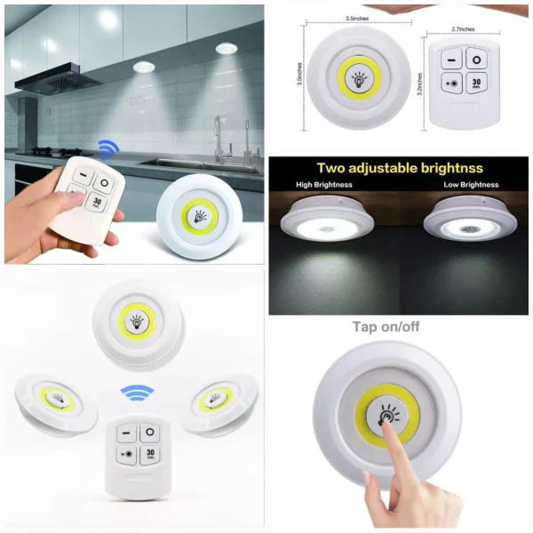 Pack of 3 Wireless LED Night Lights with Remote Control