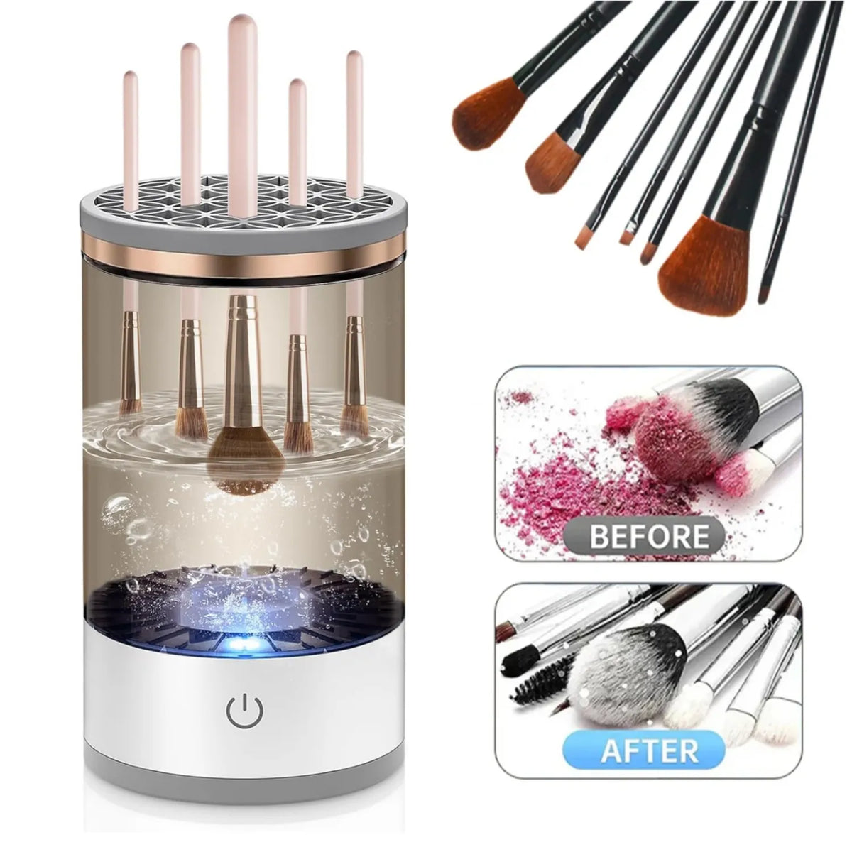 3 In 1 Electric Makeup Brush Cleaner | Automatic Make Up Brush Holder Cleaner Machine