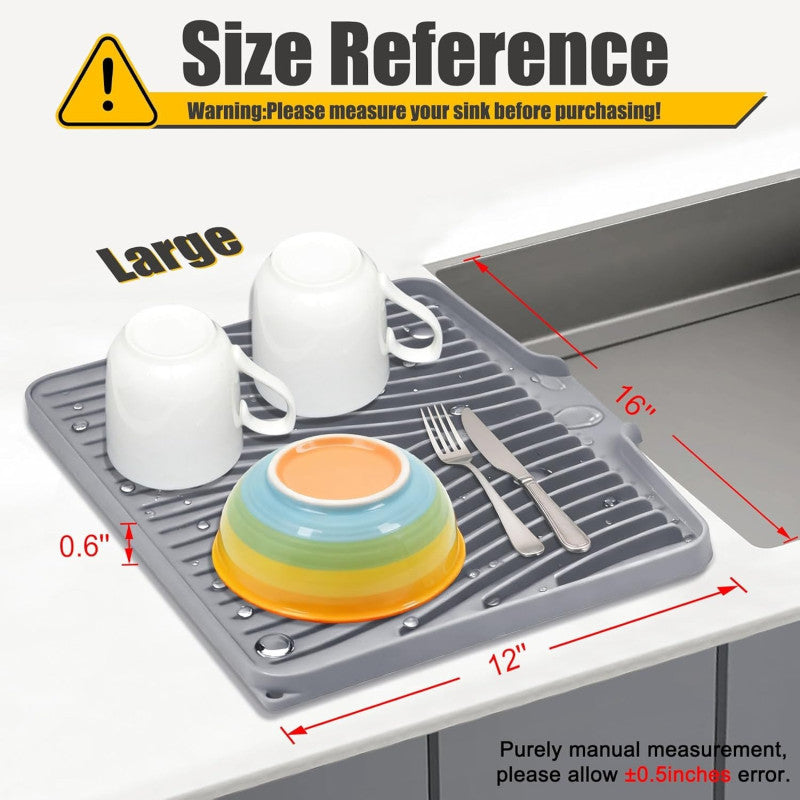 Silicone Dish Drying Mat for Kitchen Counter  ( 𝐇𝐢𝐠𝐡 𝐐𝐮𝐚𝐥𝐢𝐭𝐲 𝐍𝐨𝐭 𝐋𝐢𝐤𝐞 𝐂𝐡𝐞𝐚𝐩 𝐎𝐧𝐞𝐬 )