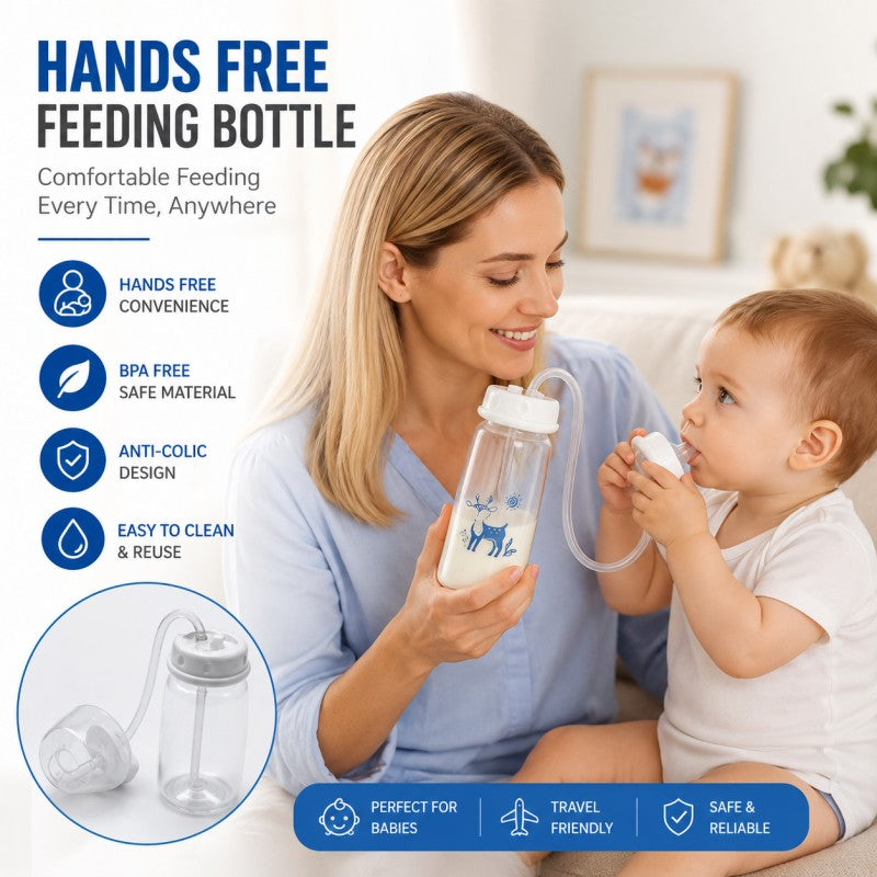 Hands-Free Self-Feeding Bottle for Babies  ( Allow to Open )