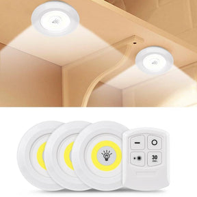 Pack of 3 Wireless LED Night Lights with Remote Control