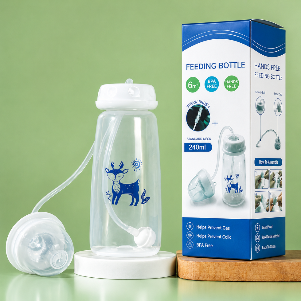 Hands-Free Self-Feeding Bottle for Babies  ( Allow to Open )