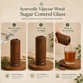 Ayurvedic Vijaysar Wooden Sugar Control Glass