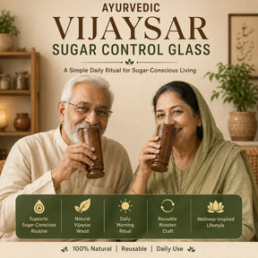 Ayurvedic Vijaysar Wooden Sugar Control Glass