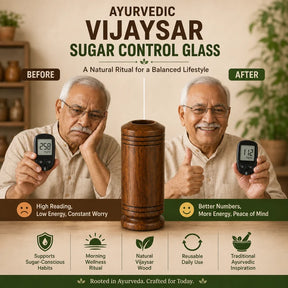 Ayurvedic Vijaysar Wooden Sugar Control Glass