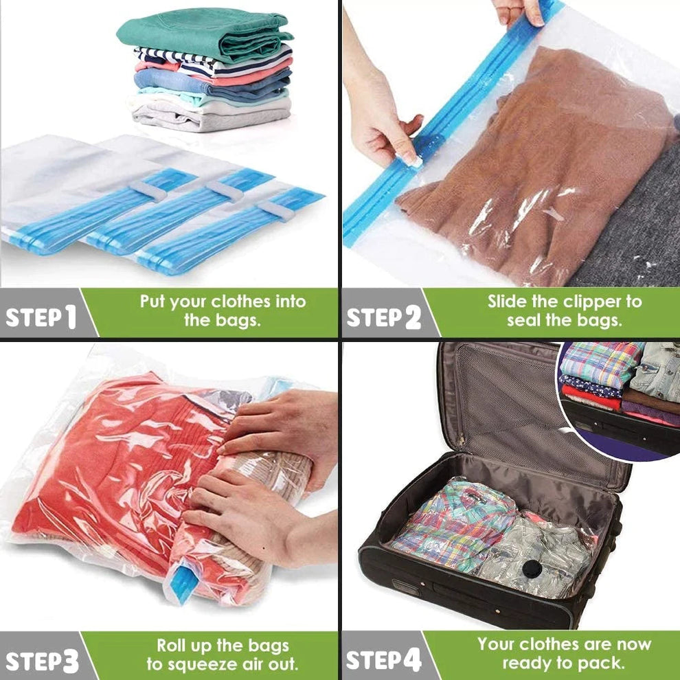 Set of 5 Vacuum Storage Bags With Pump
